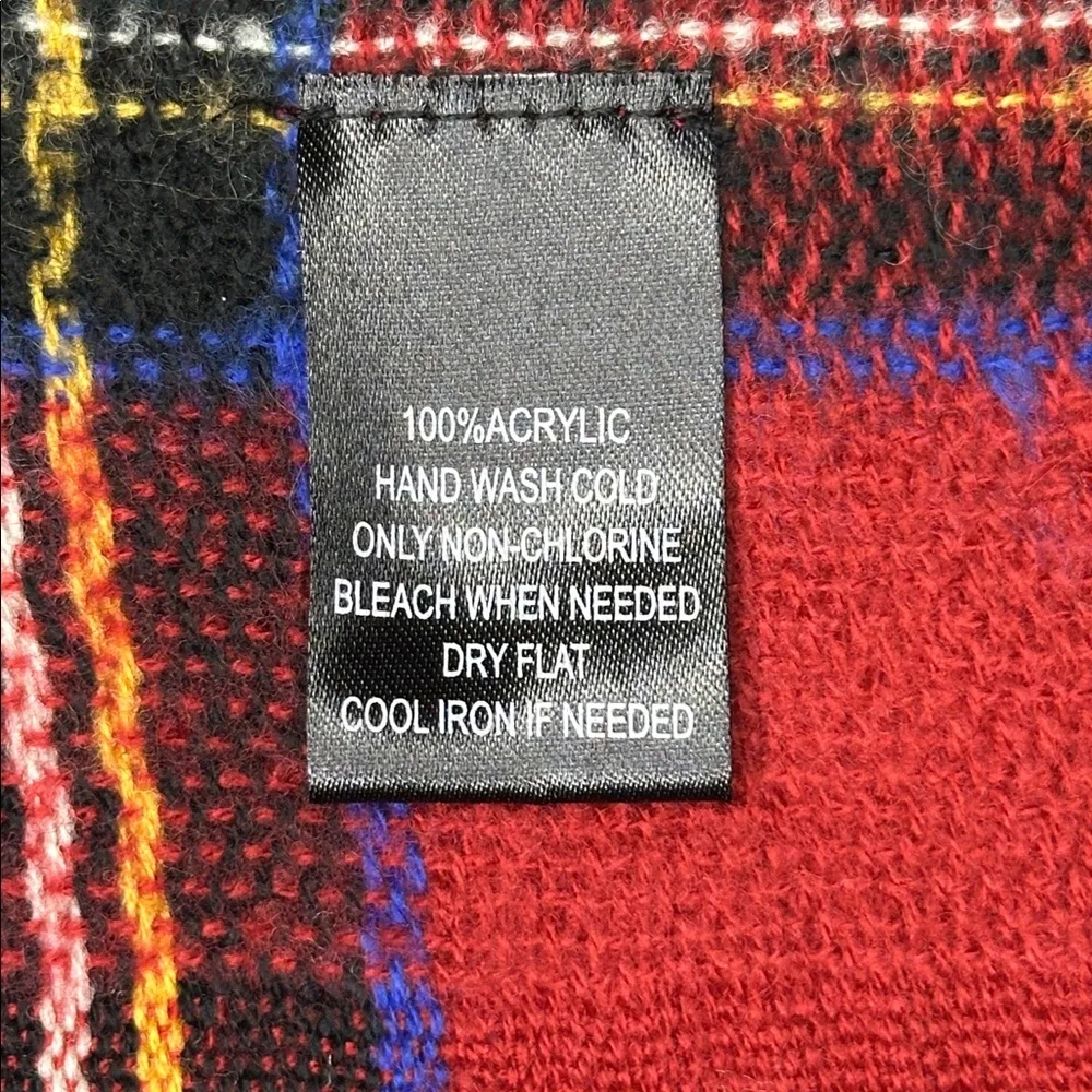 Red Plaid Tartan Fraas Blanket Scarf 78”x39” Winter